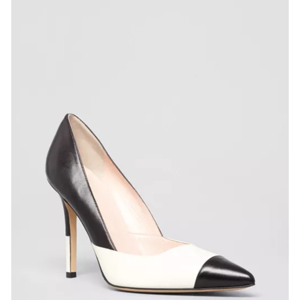 kate spade Black and White Spectator Pointed Toe Stiletto Pumps